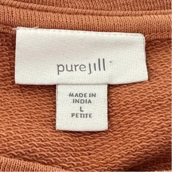 J. Jill Women's Boatneck Dolman Bell Sleeve Rust Colored Top Size Large Petite - Picture 7 of 8